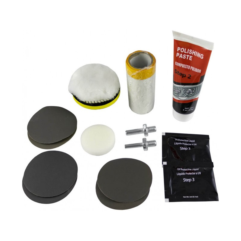 HEADLIGHT RESTORATION KIT TULEKLAASIDE/TULEDE TAASTAMISE TARVIKUD+PASTA JBM