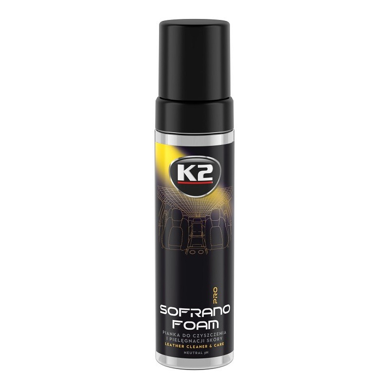 K2 SOFRANO FOAM PRO NAHKPINDADE PUHASTUS- JA HOOLDUSVAHT 200ML K2 SOFRANO FOAM PRO NAHKPINDADE PUHASTUS- JA HOOLDUSVAHT 200ML