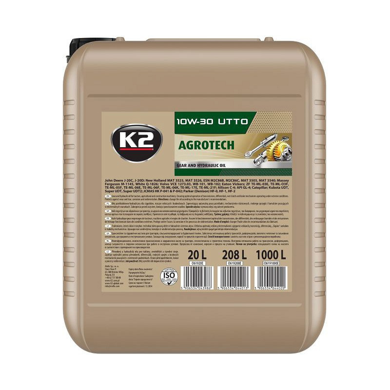 K2 AGROTECH UTTO 10W30 20L