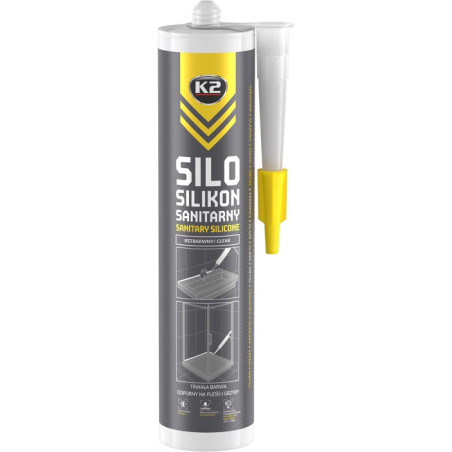 K2 SILO SANITARY SILICONE CLEAR SANITAARSILIKOON VÄRVITU 300ML/PADRUN