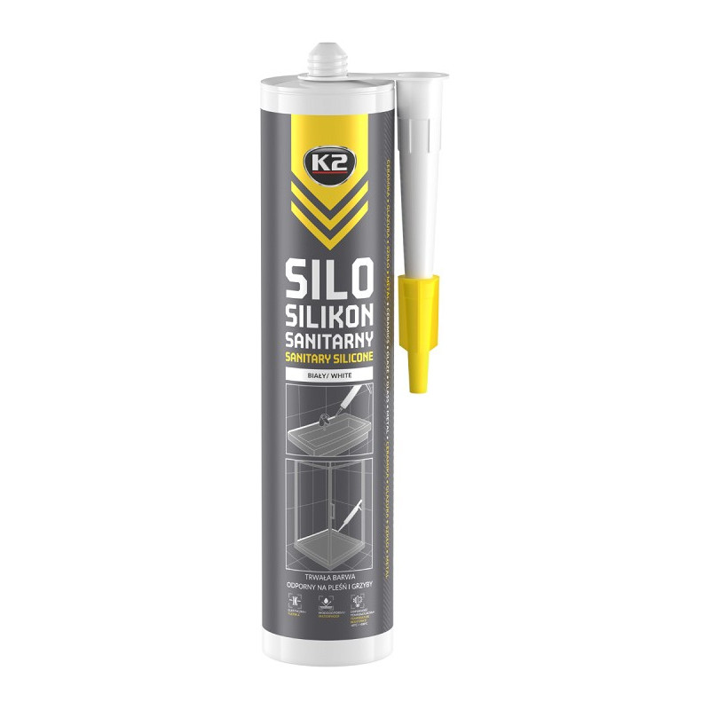 K2 SILO SANITARY SILICONE WHITE SANITAARSILIKOON VALGE 300ML/PADRUN
