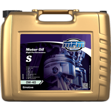 MPM Motor Oil High Performance S 0W40 20L