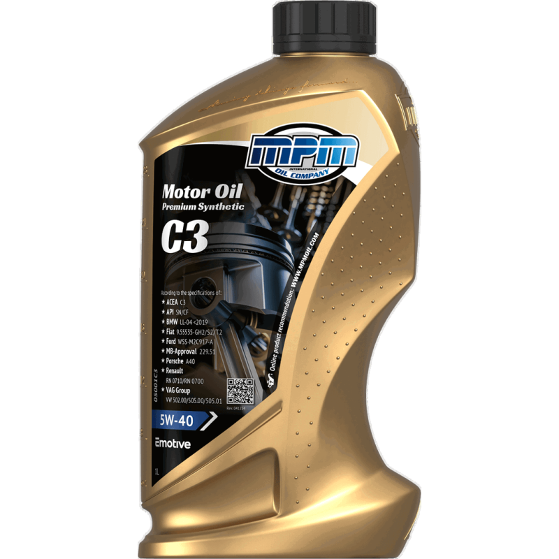 MPM Motor Oil Premium Synthetic C3 5W40 1L