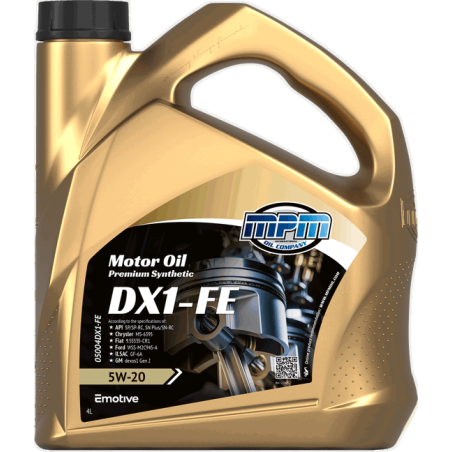 MPM Motor Oil Premium Synthetic DX1-FE 5W20 4L