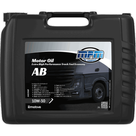 MPM Motor Oil Extra High Performance Truck Fuel Economy AB 10W30 20L