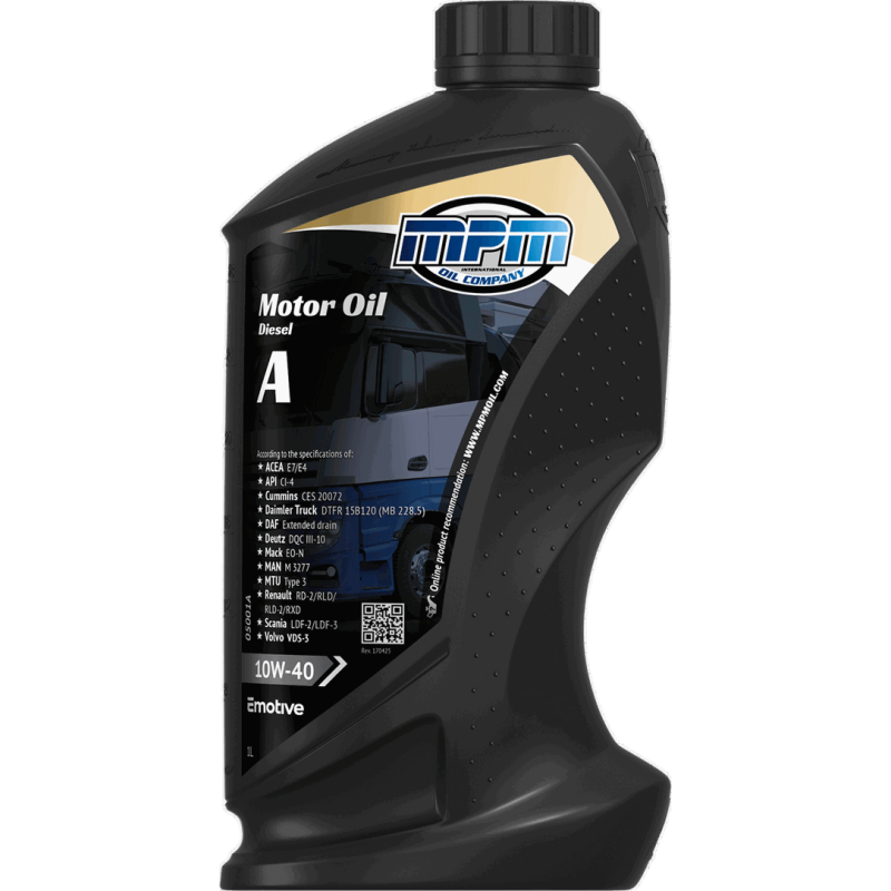 MPM Motor Oil Premium Synthetic Diesel A 10W40 1L