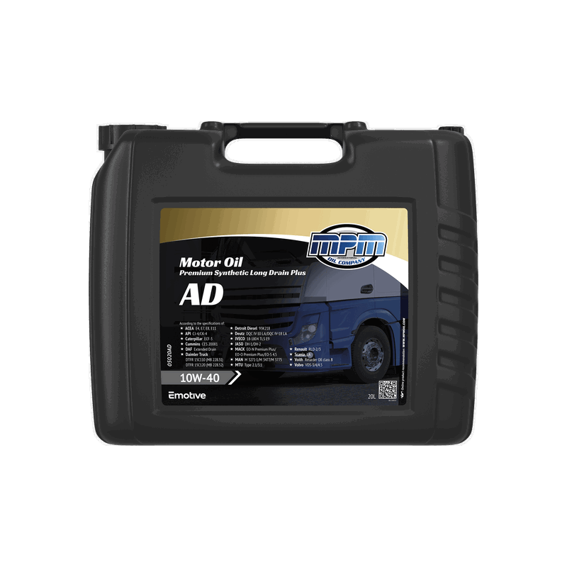 MPM Motor Oil Premium Synthetic Long Drain Plus AD 10W40 20L