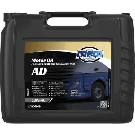 MPM Motor Oil Premium Synthetic Long Drain Plus AD 10W40 20L