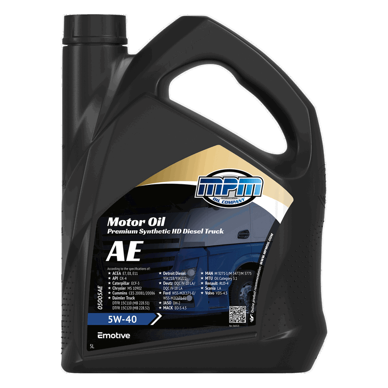 MPM Motor Oil Premium Synthetic HD Diesel AE 5W-40 5L