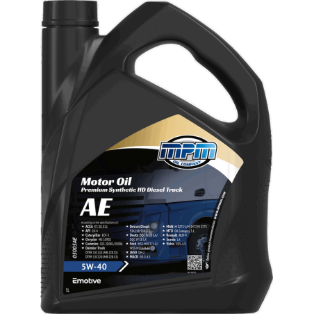 MPM Motor Oil Premium Synthetic HD Diesel AE 5W-40 5L