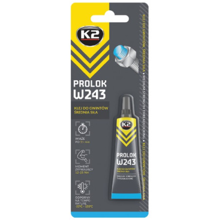 K2 PROLOK W245 MEDIUM STRENGHT ANAEROOBNE SININE KEERMELIIM 6ML