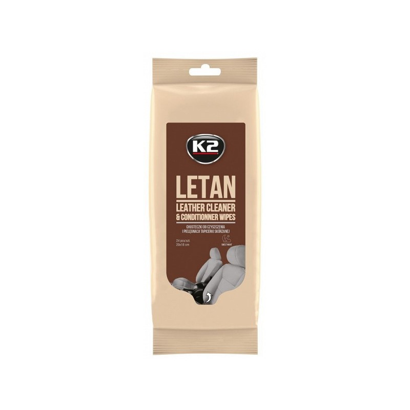 K2 LETAN LEATHER CLEANER WIPES NAHAPUHASTUSLAPID 24TK