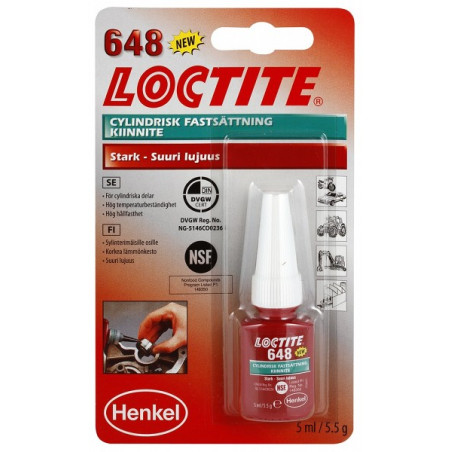 LOCTITE 648 AVA-VÕLL ÜHENDUSTE FIKSAATOR (SUURE TUGEVUSEGA) 5ML/PUDEL