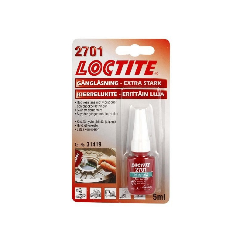 LOCTITE 2701 KEERMELIIM (SUURE TUGEVUSEGA) ROHELINE 5ML/PUDEL