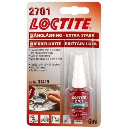 LOCTITE 2701 KEERMELIIM (SUURE TUGEVUSEGA) ROHELINE 5ML/PUDEL