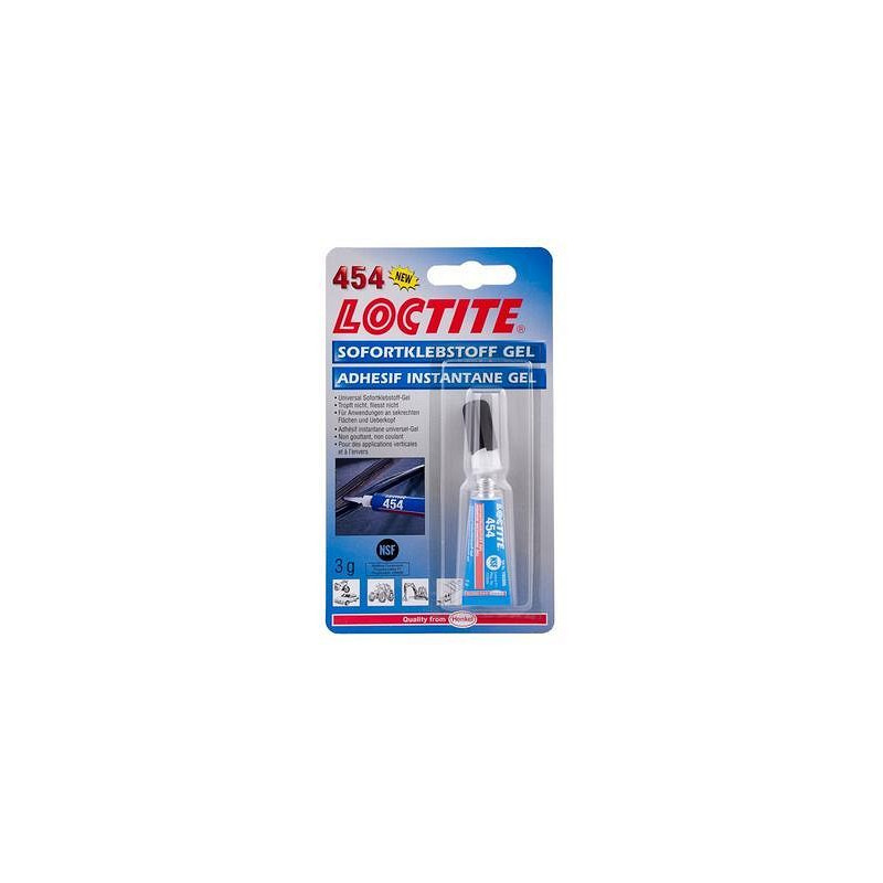 LOCTITE 454 GEL KIIRLIIM METALLIDELE, PLASTILE JA ELASTOMERIDELE 3G/TUUB