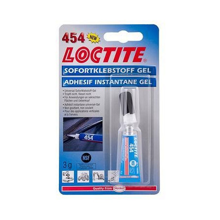 LOCTITE 454 GEL KIIRLIIM METALLIDELE, PLASTILE JA ELASTOMERIDELE 3G/TUUB