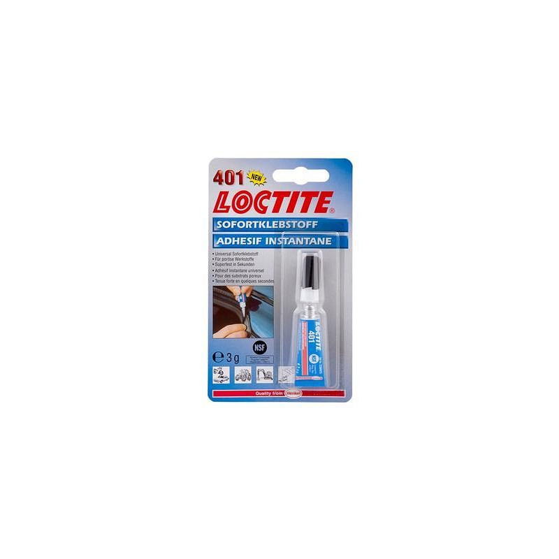 LOCTITE 401 KIIRLIIM RASKESTILIIMITAVATELE MATERJALIDELE 3G BLISTER