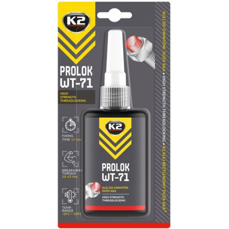 K2 PROLOK WT-71 HIGH STRENGTH ANAEROOBNE PUNANE KEERMELIIM 50ML