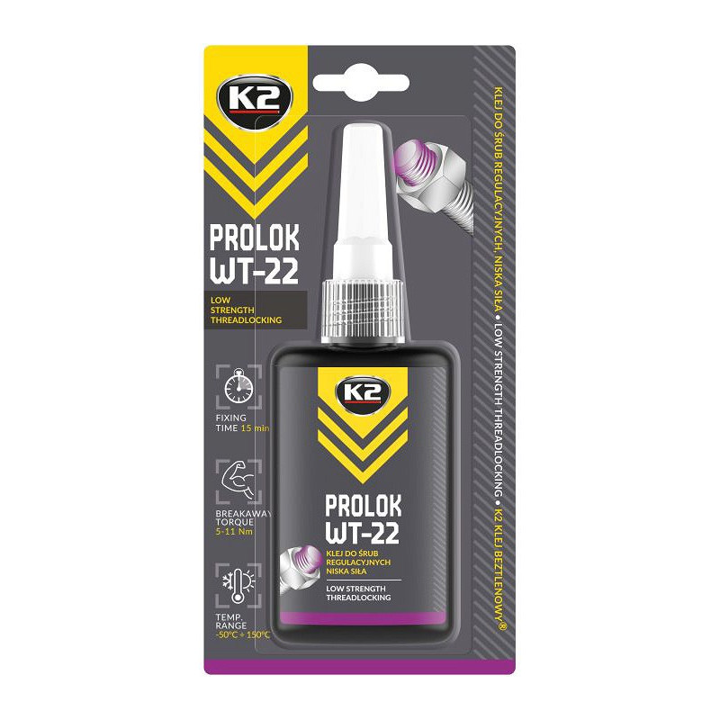 K2 PROLOK WT-22 LOW STRENGTH THREADLOCK LILLA KEERMELIIM 50ML