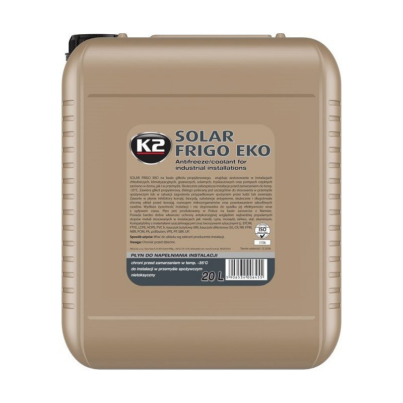 K2 SOLAR FRIGO EKO -35°C SOOJUSVAHETUSVEDELIK PROPÜLEENGLÜKOOL 20L