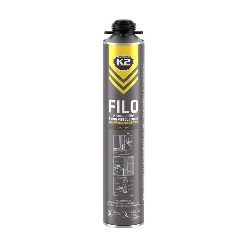 K2 FILO LOW-PRESSURE ALL SEASON'S NANOTECH GUN FOAM PU POLÜURETAANVAHT 750ML/AE