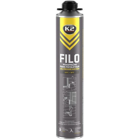 K2 FILO LOW-PRESSURE ALL SEASON'S NANOTECH GUN FOAM PU POLÜURETAANVAHT 750ML/AE