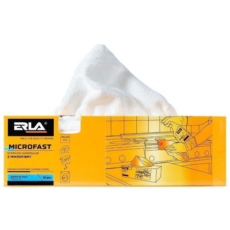 ERLA MICROFAST MIKROFIIBER PUHASTUSLAPID KARBIS 30X30CM 30TK