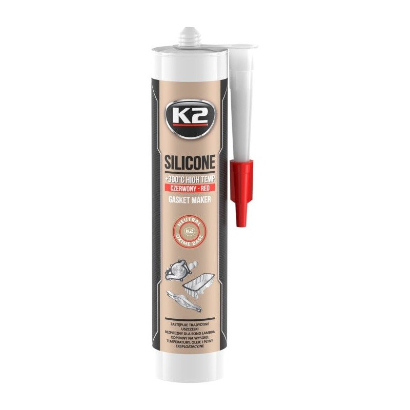 K2 SILICONE RED SILIKOONHERMEETIK PUNANE +300°C 300G/PADRUN